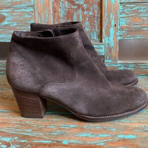 Paul Green Munchen Charcoal Suede Zip-Up Booties Made in Austria See Size Info